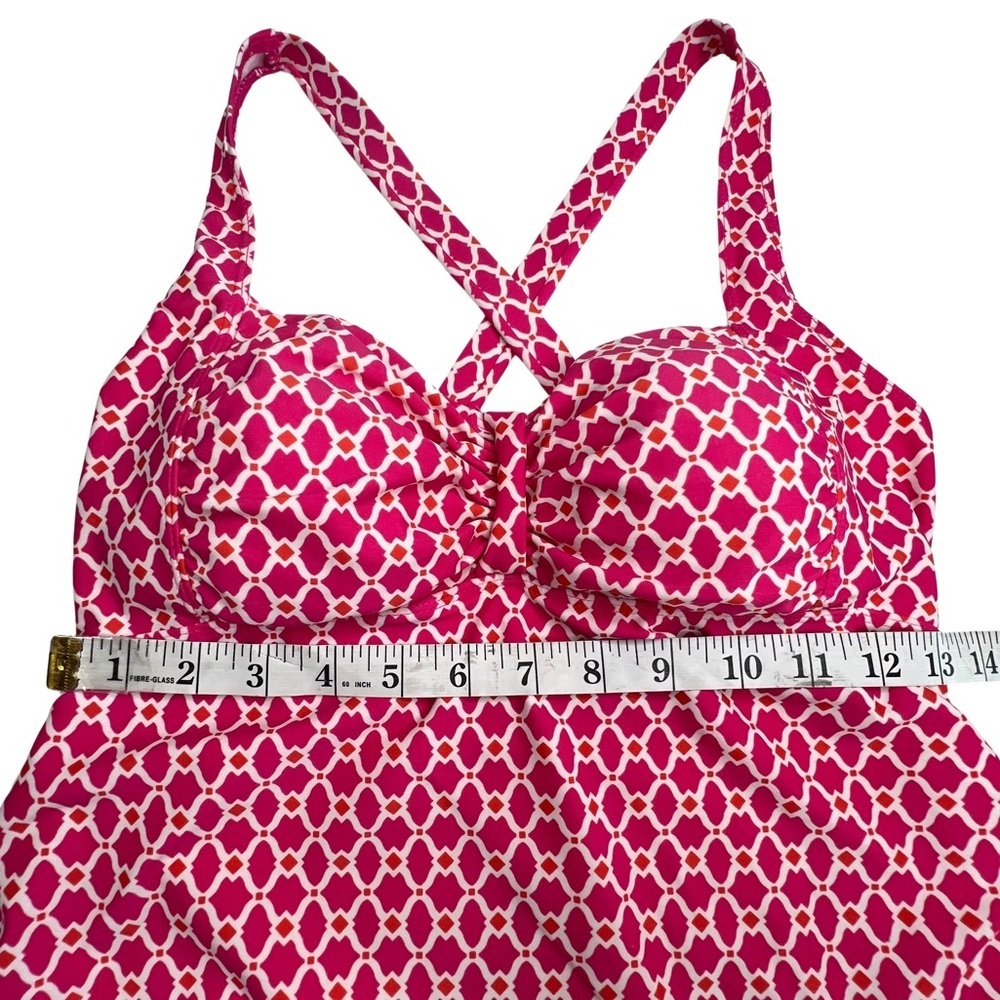 Oh Baby by Motherhood Swim Bathing Suit Geometric Print Pink White Medium M - Picture 12 of 14